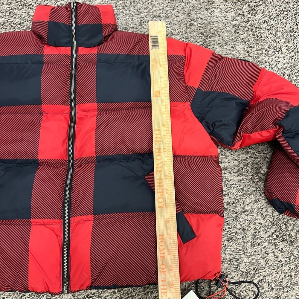 Woolrich x Target Buffalo Check Puffer Jacket Red Black NWT - Picture 9 of 10